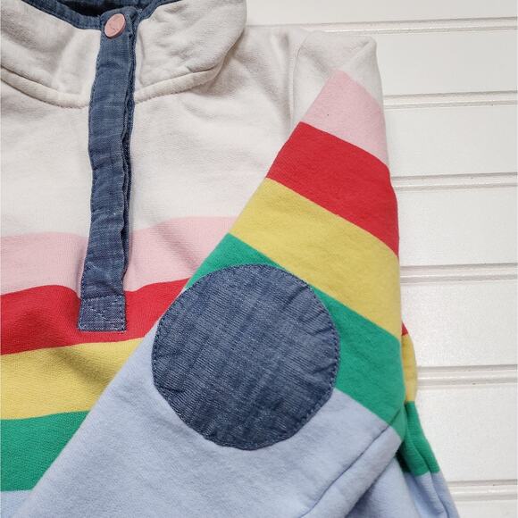 Joules Girls Saunton Multi Stripe Half Snap Sweatshirt - Picture 5 of 6